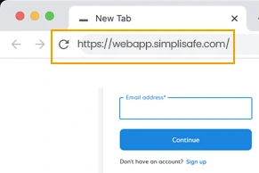 Login using the web address